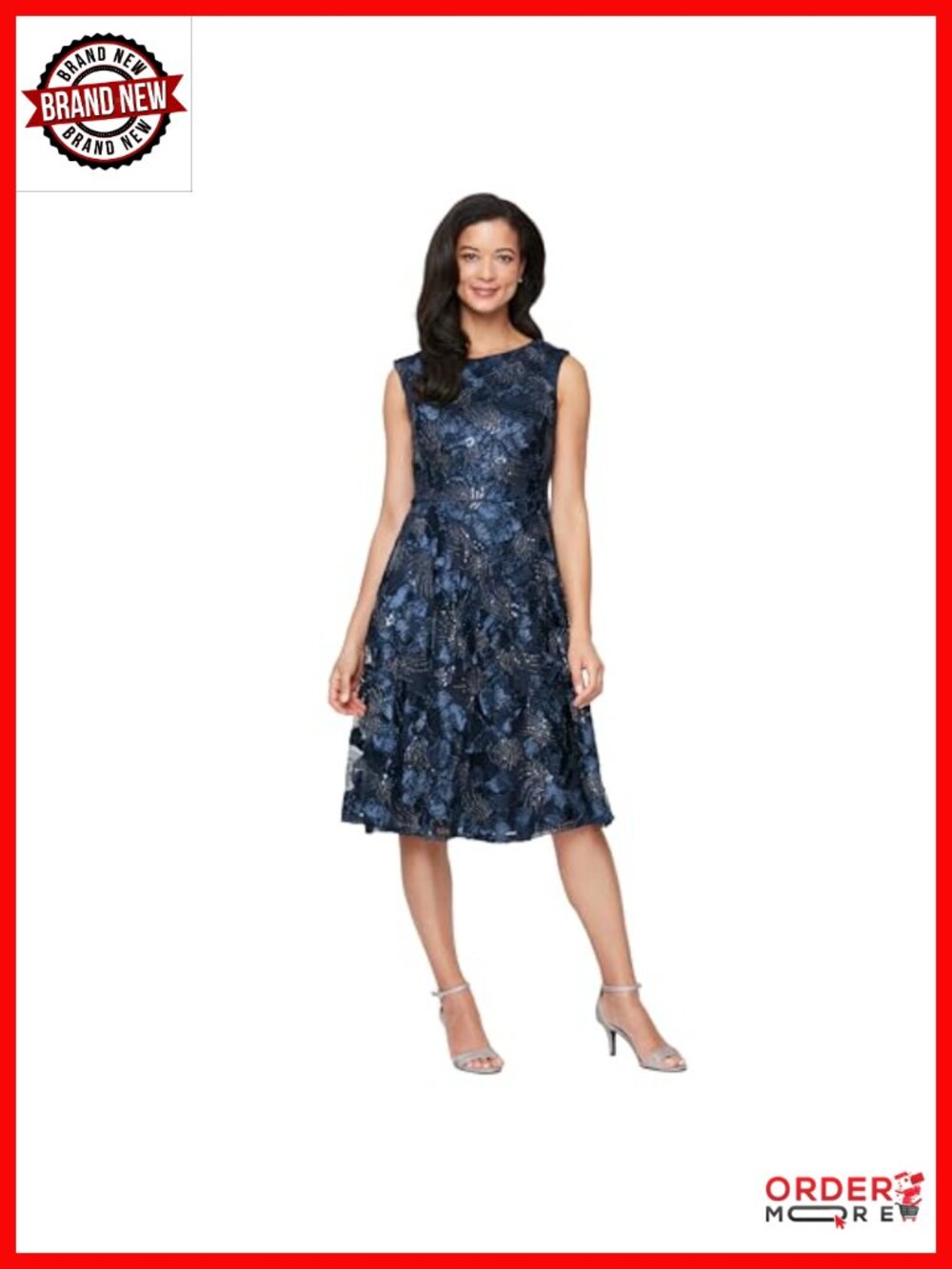 Short A-Line Soutache Sequin Mother of Bride Formal Dress